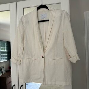 Cream linen blend blazer